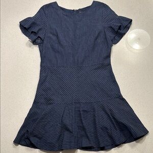 Banana Republic Blue Fit and Flare Mini Dress with Flutter Sleeves